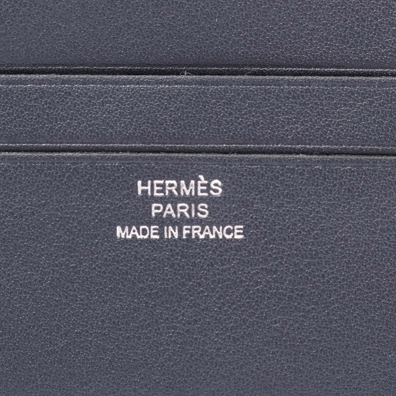 Hermès Citizen Twill Silk Inn Veau Swift Card case Black Gold Metal fittings C: 2018