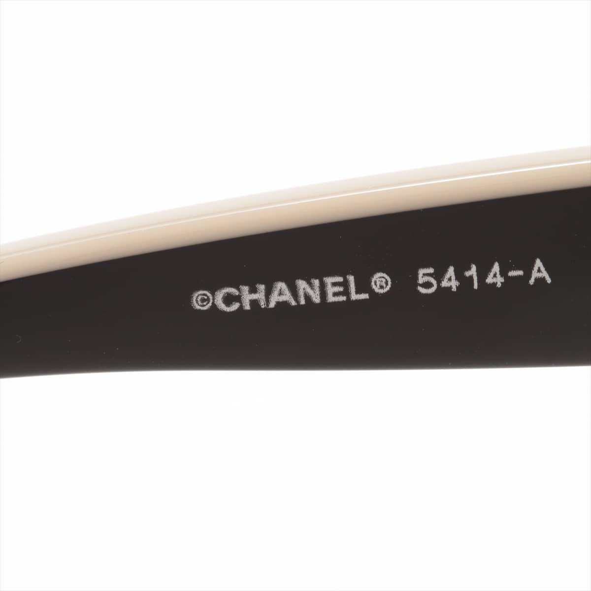 Chanel 5414-A Coco Mark Sunglass Plastic Black × Brown Logo