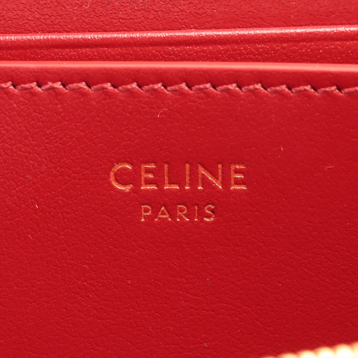 CELINE Leather Coin case Red