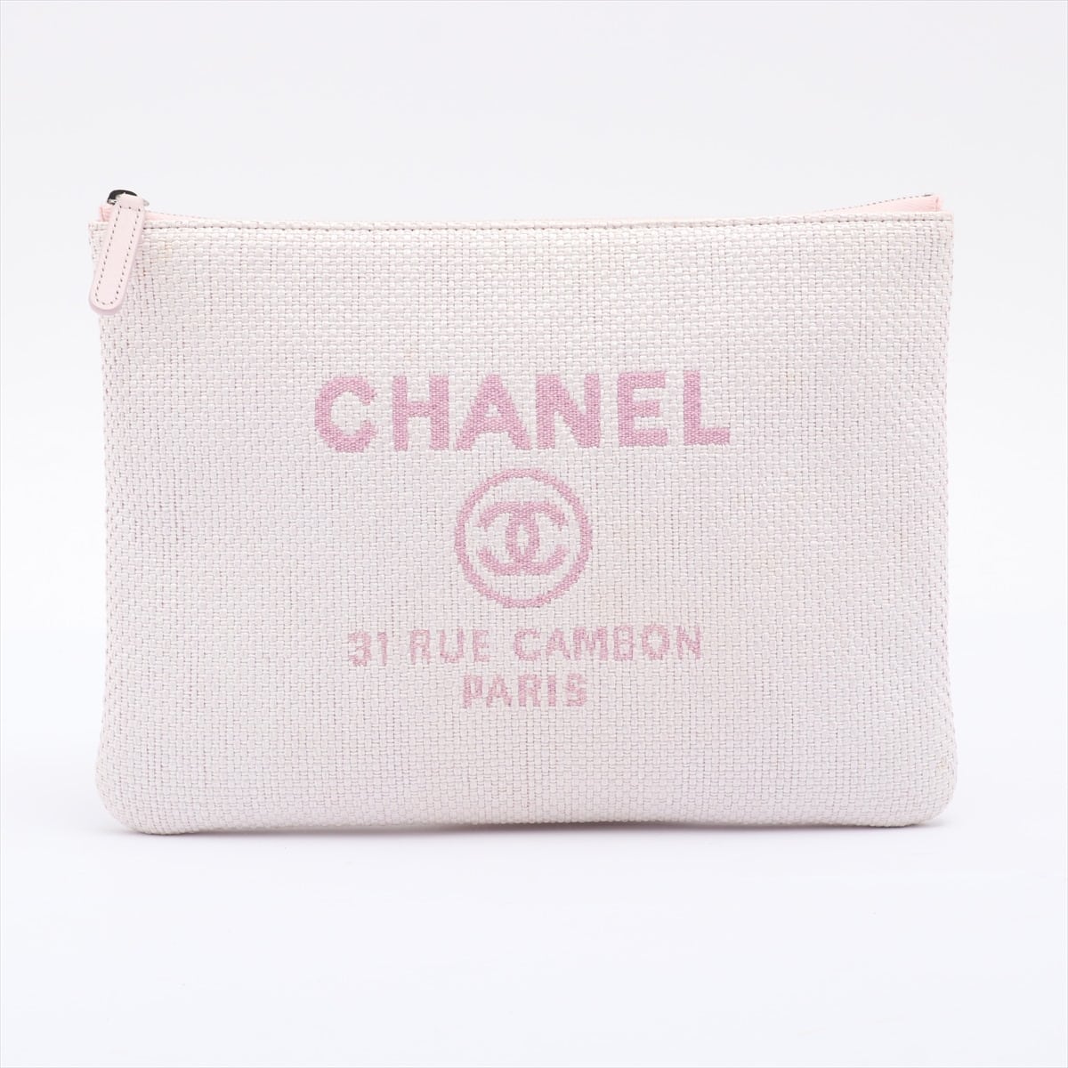 Chanel Deauville Straw Clutch bag Pink 24XXXXXX