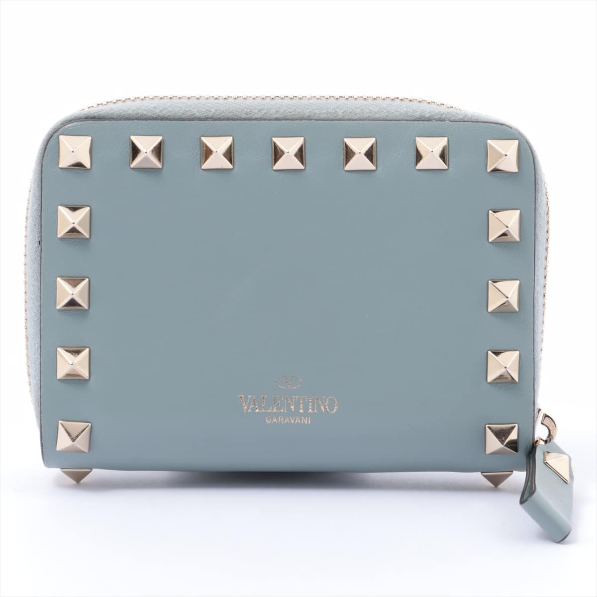 Valentino Rock Studs Leather Coin case Blue