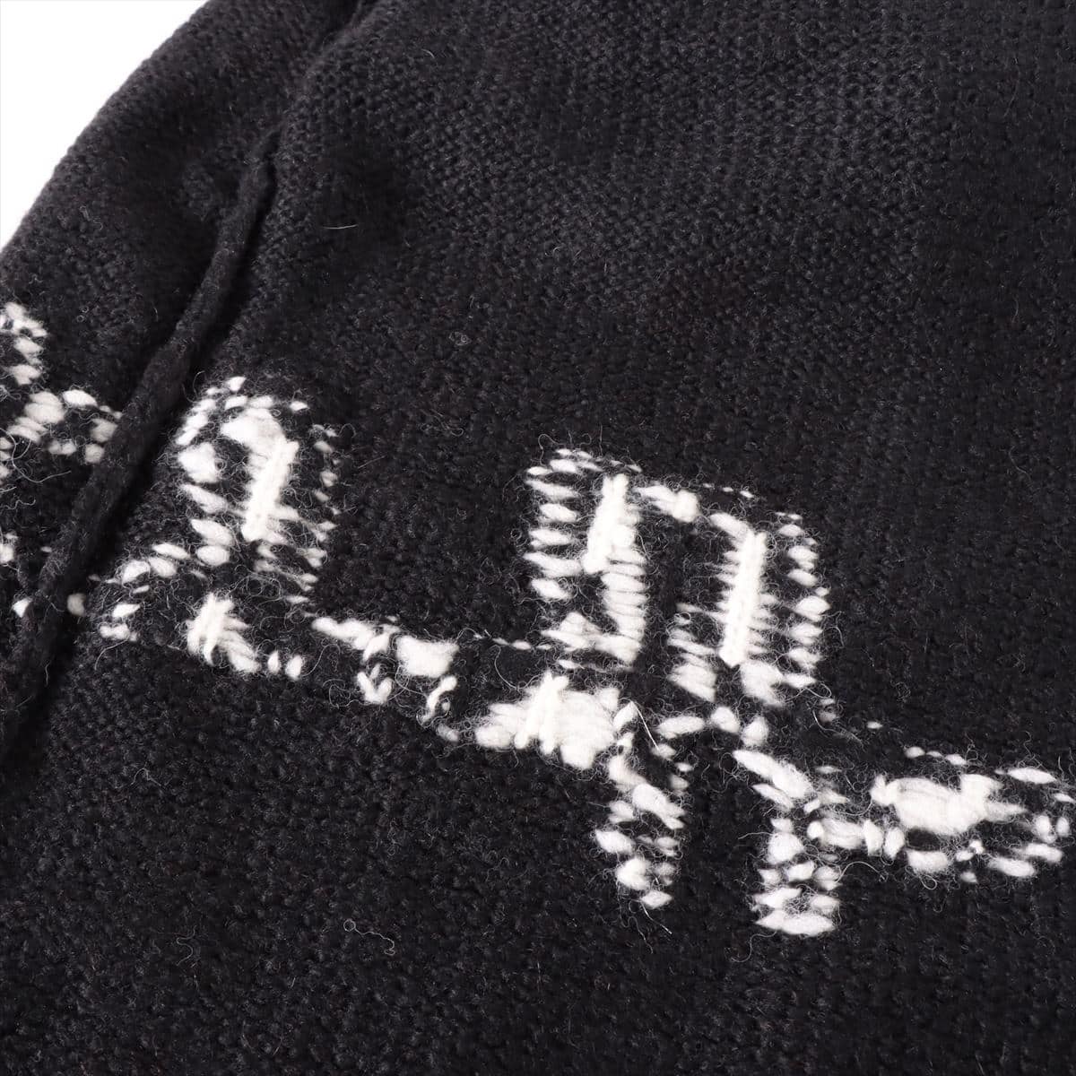 Off-White Wool Knit 42 Ladies' Black  OWHF008E20KNI001