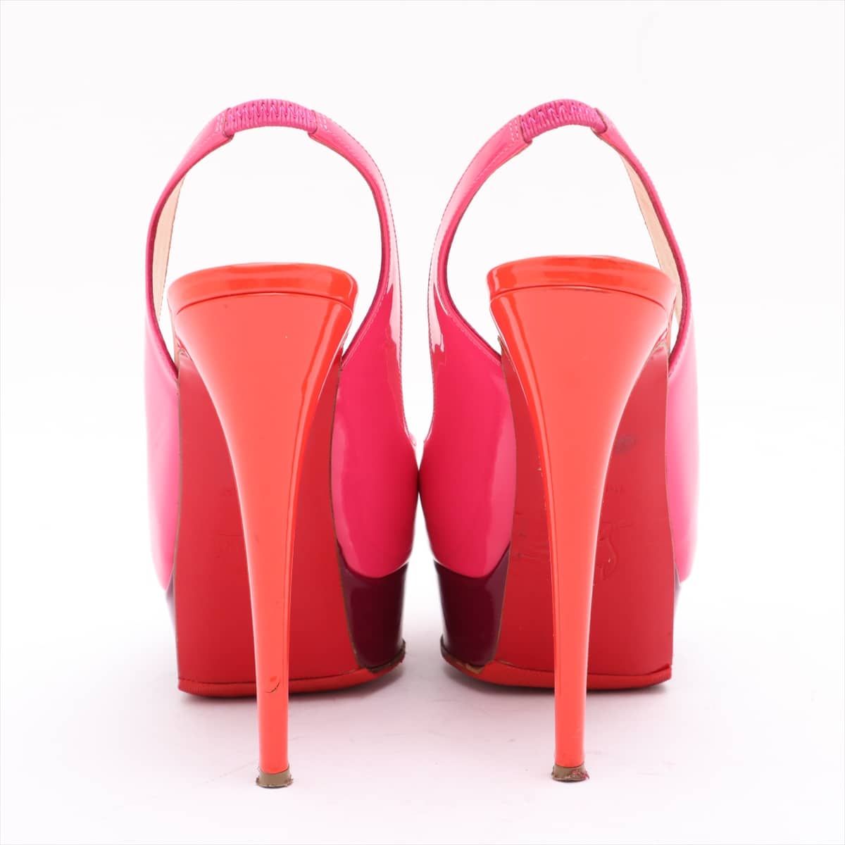 Christian Louboutin Patent leather Open-toe Pumps 34 Ladies' Multicolor Has half rubber