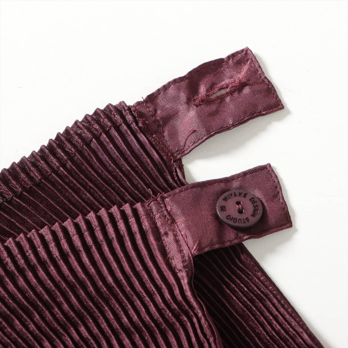 ISSEY MIYAKE DESIGN STUDIO Polyester Sleeveless dress No notation Ladies' Bordeaux  pleated apron