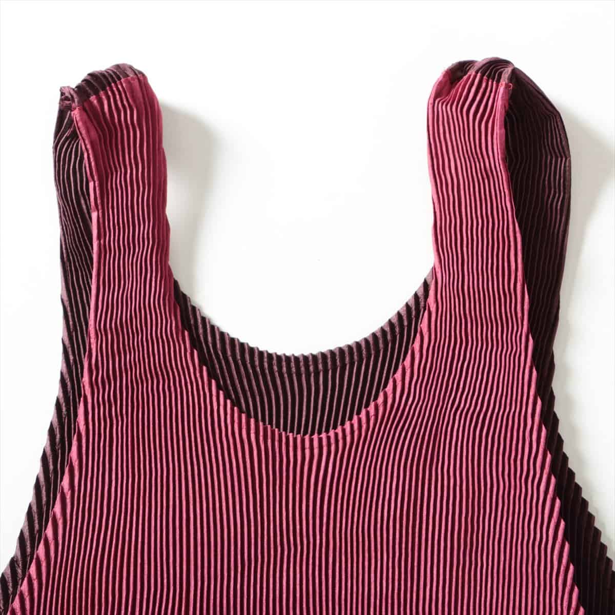 ISSEY MIYAKE DESIGN STUDIO Polyester Sleeveless dress No notation Ladies' Bordeaux  pleated apron