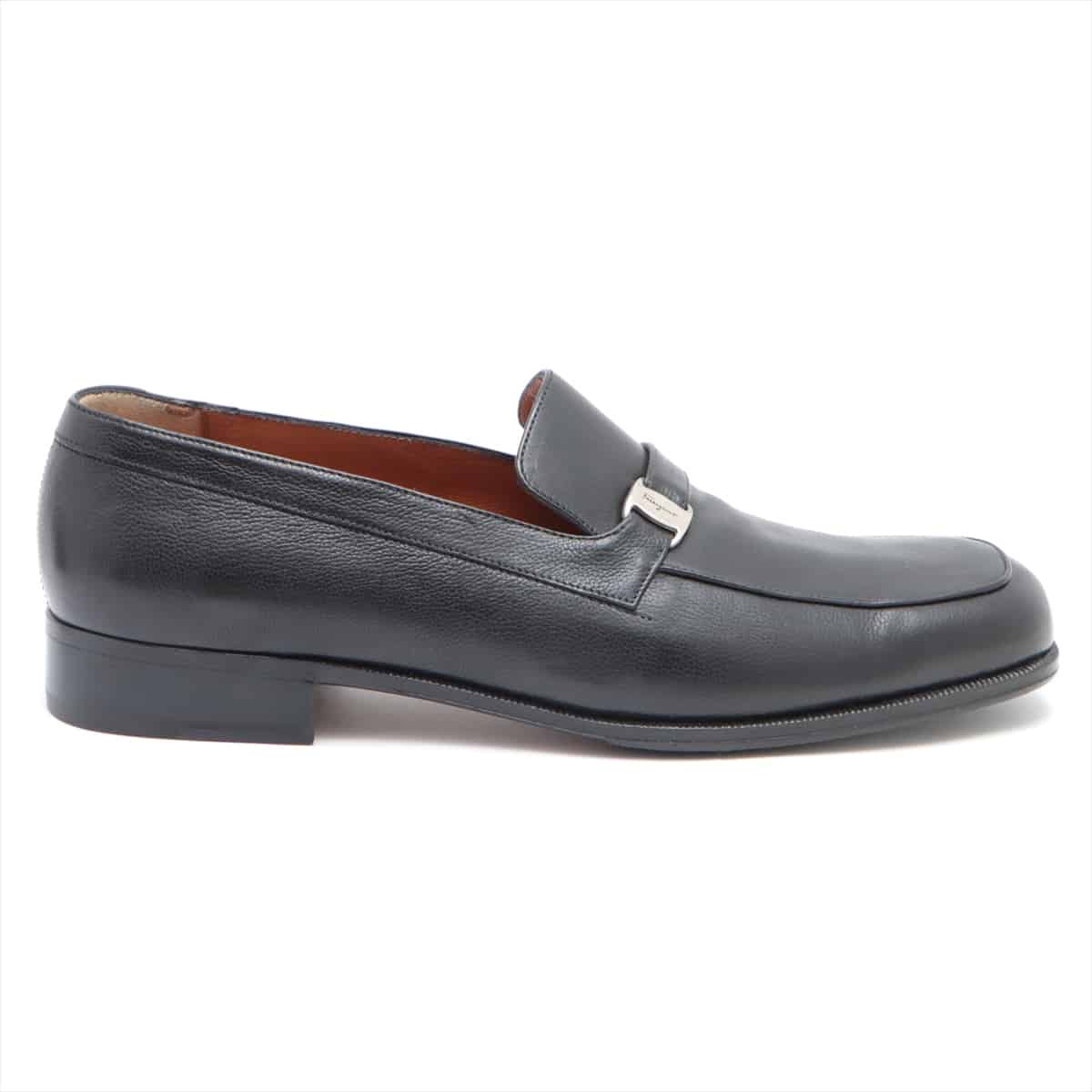 Ferragamo Vara Leather Loafer 10 Men's Black With genuine shoe tree Resoled