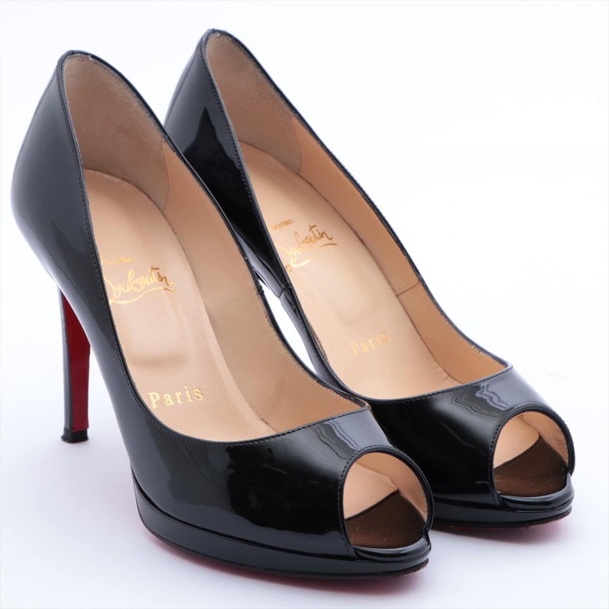 Christian Louboutin Patent leather Open-toe Pumps 36 Ladies' Black