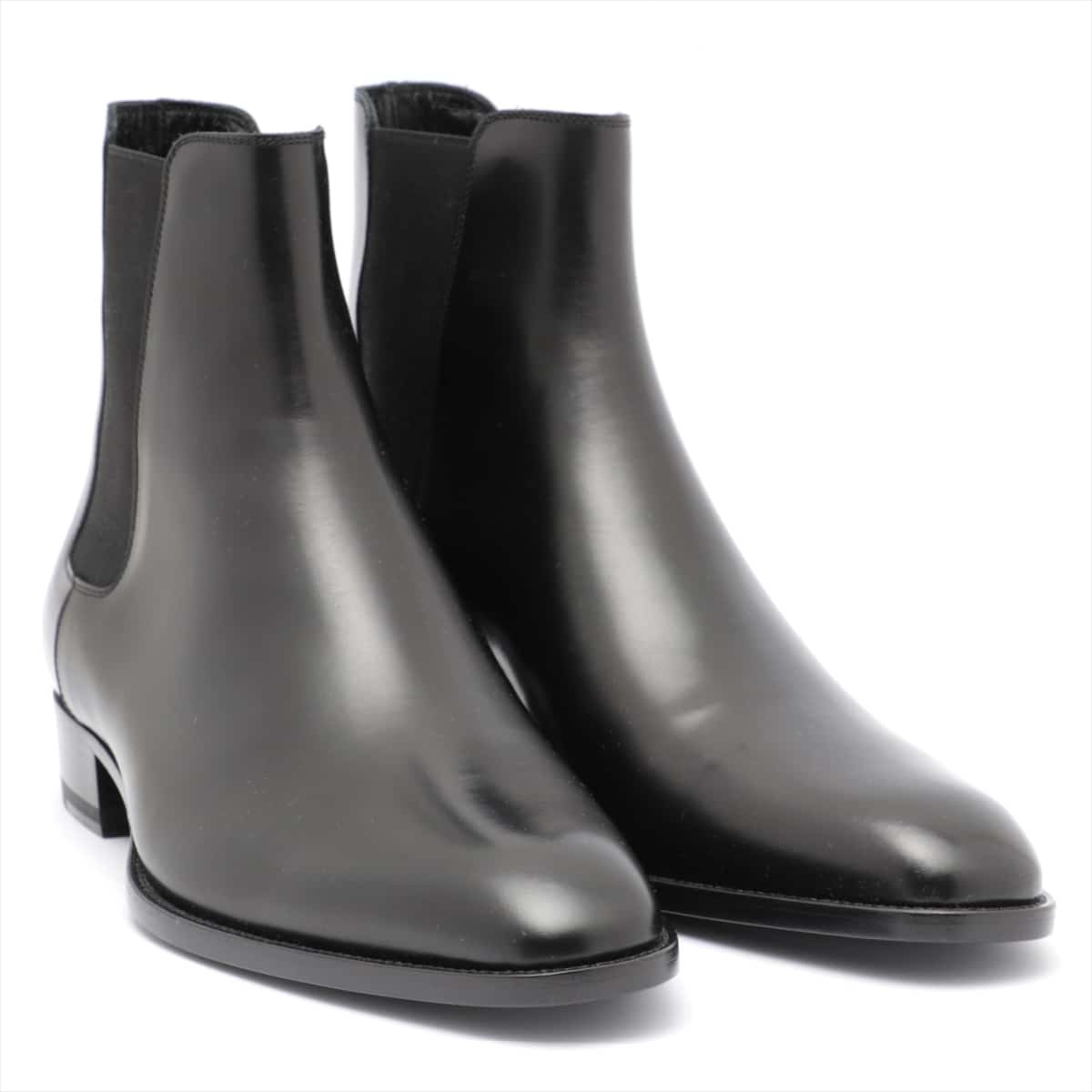 Saint Laurent Paris Leather Side Gore Boots 42 1/2 Men's Black