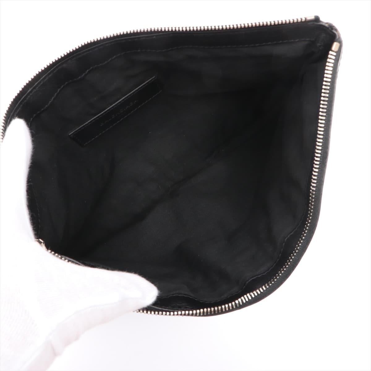 Balenciaga Classic Clip Suede & leather Clutch bag Black 273022