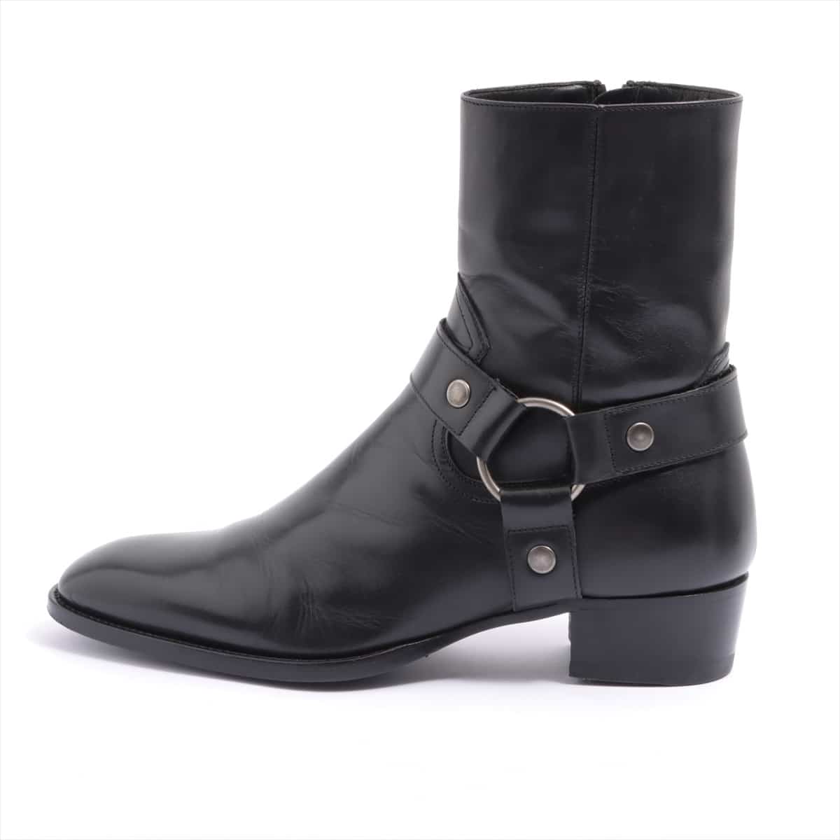 Saint Laurent Paris Leather Boots 39 Men's Black rings Wyatt Harness 443190