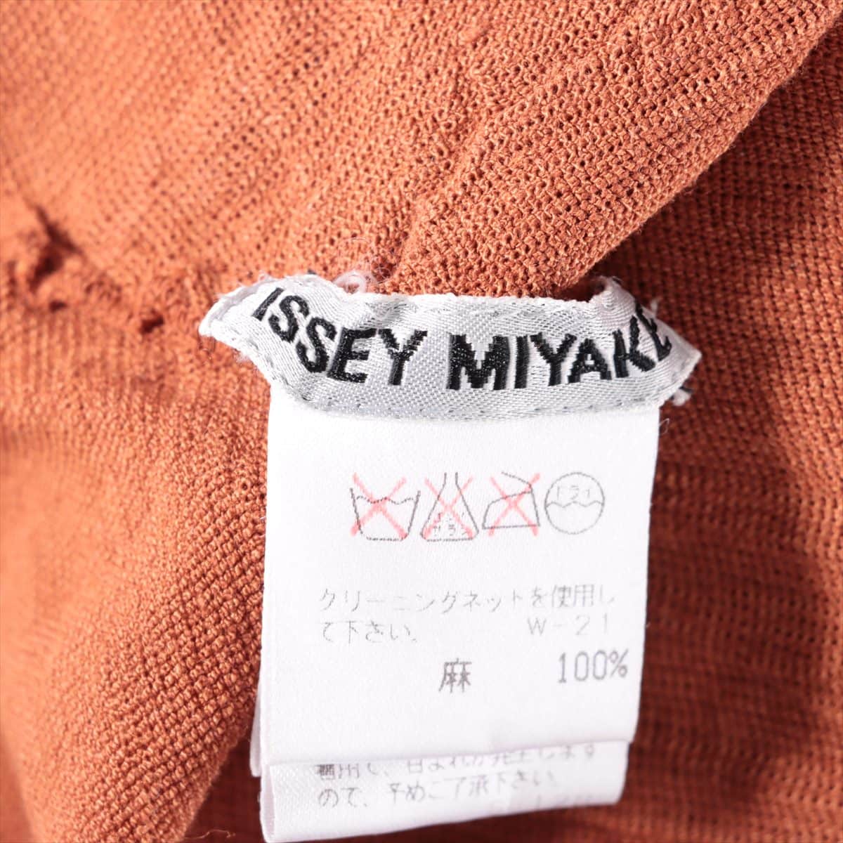ISSEY MIYAKE Linen Dress M Ladies' Brown