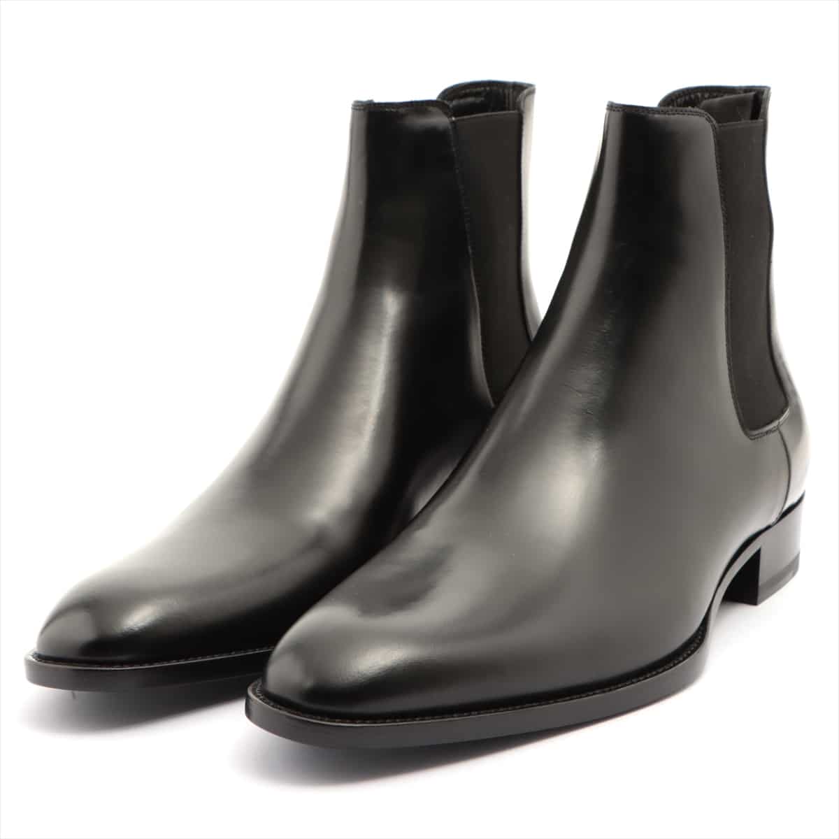 Saint Laurent Leather Side Gore Boots 42.5 Men's Black