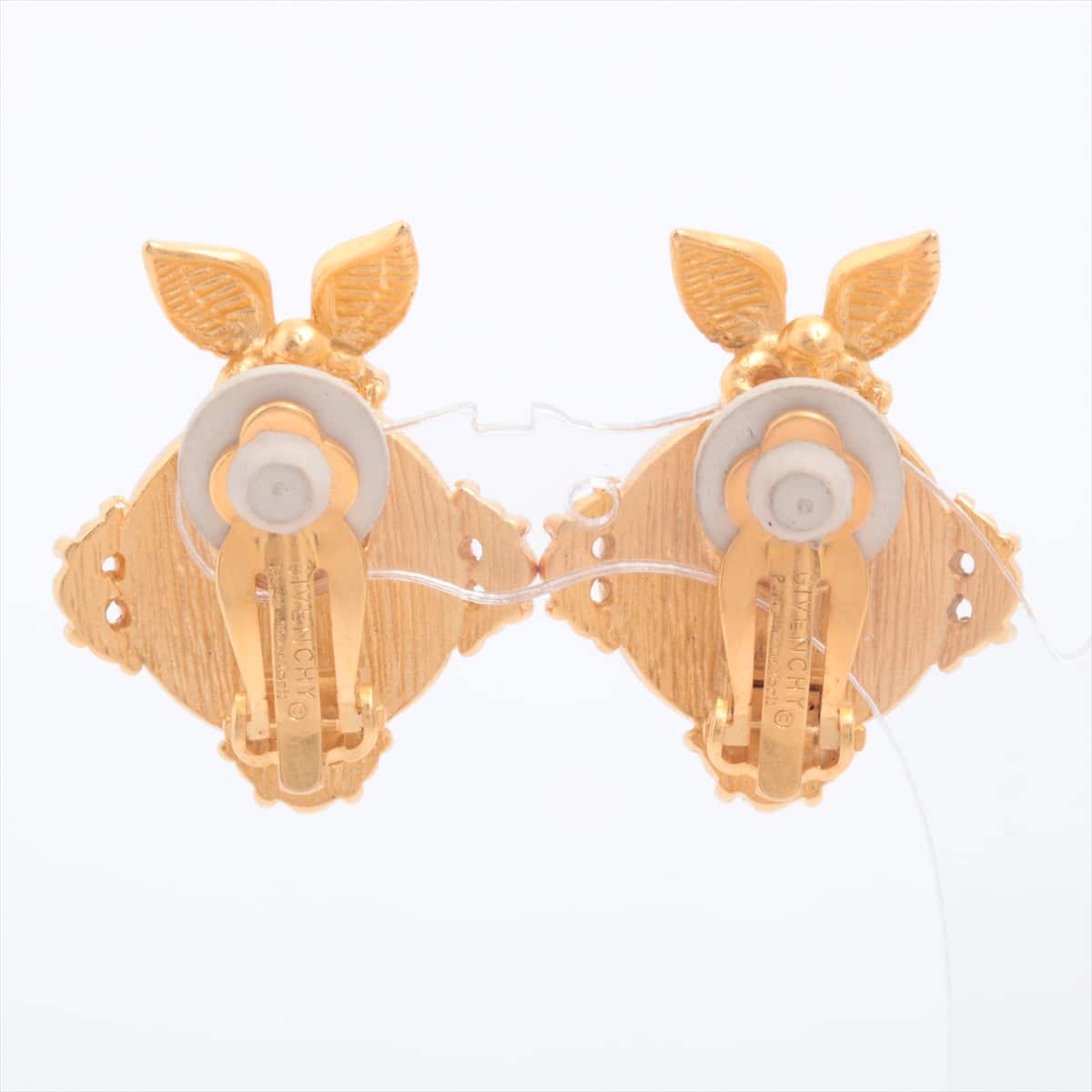 Givenchy Earrings (for both ears) GP & pearl Gold Rhinestone cherub