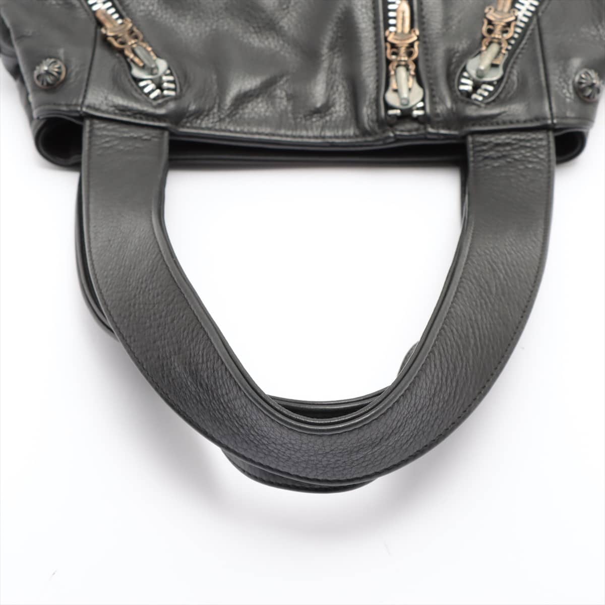 Chrome Hearts JJ Dean Hand bag Leather & 925 small Black