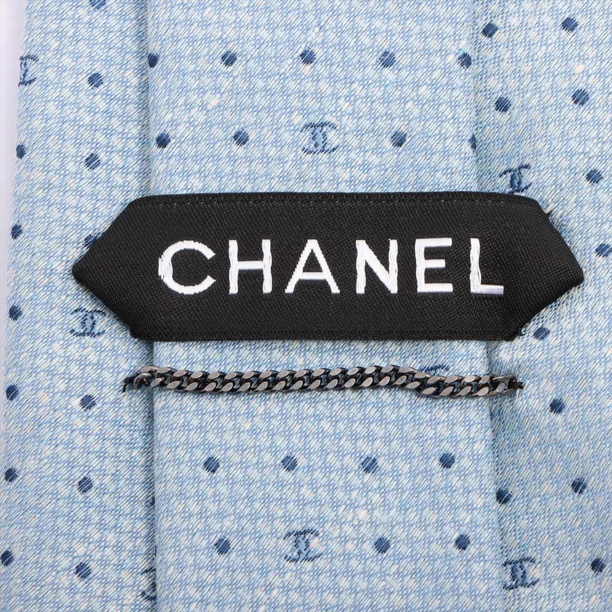 Chanel Necktie Cotton & silk Blue