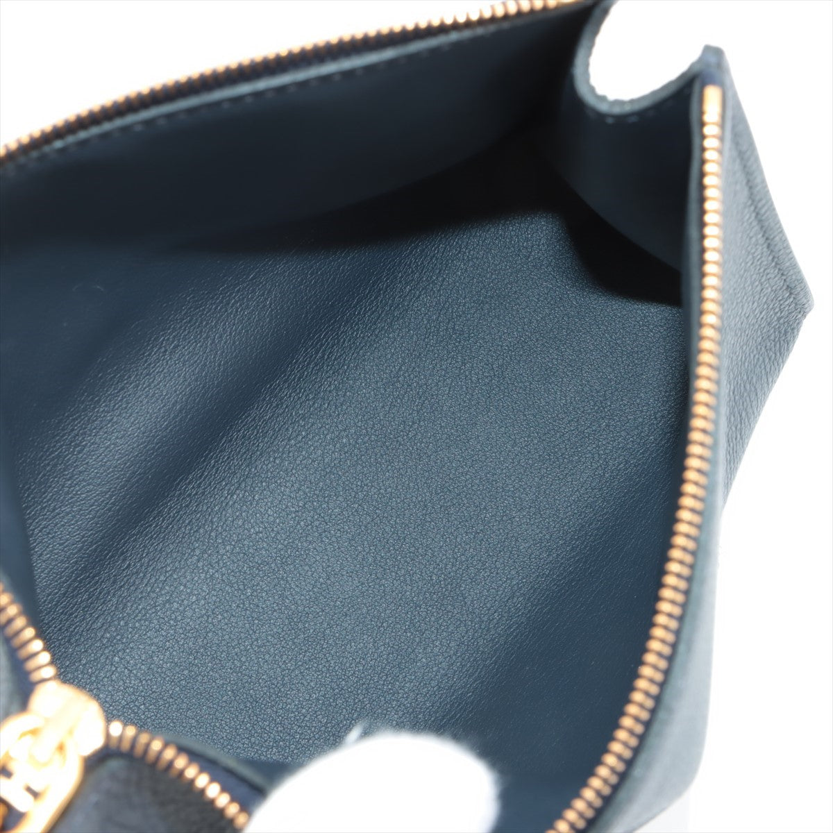 Hermès Zip Ango Evercolor Pouch Navy Blue Gold Metal Fittings B: 2023