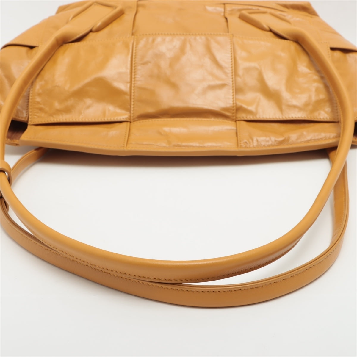 Bottega Veneta Maxi Intrecciato The Arco Leather Shoulder Bag Yellow