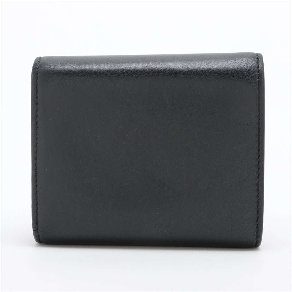 CELINE Triomphe Leather Compact Wallet Black