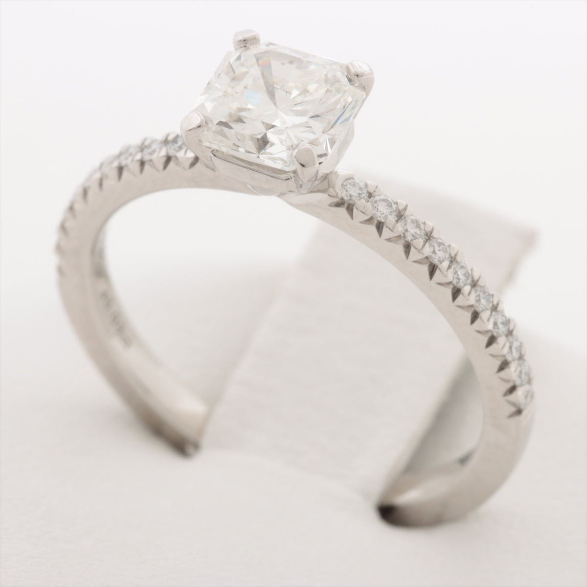 Tiffany TRUE Half Circle diamond Ring Pt950 3.8g D0.85 d0.09