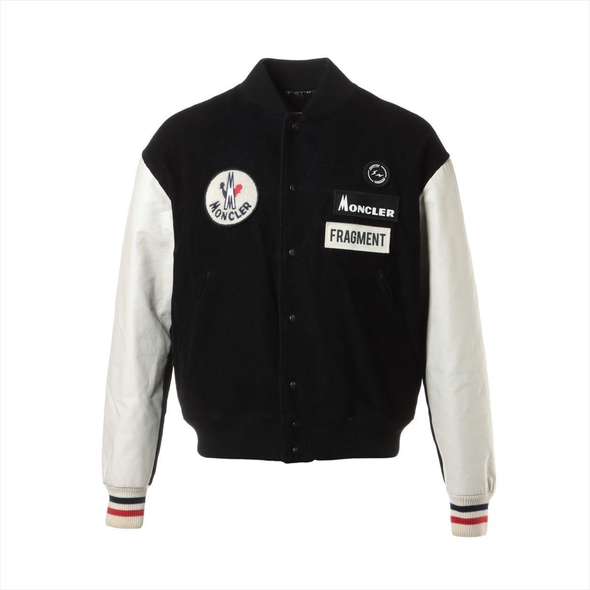 Moncler Genius Fragment SVEN 18 years Cotton & Wool Down jacket 1 Men's Black × White  Hiroshi Fujiwara Corduroy Stadium jumper