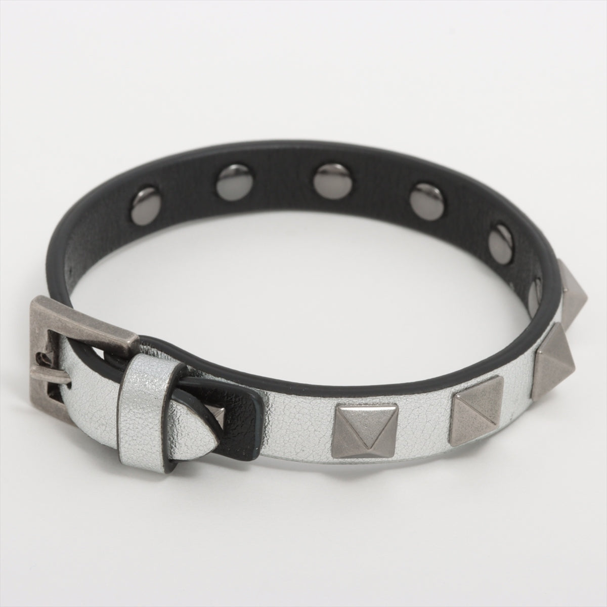 Valentino Garavani Bracelet Leather Silver