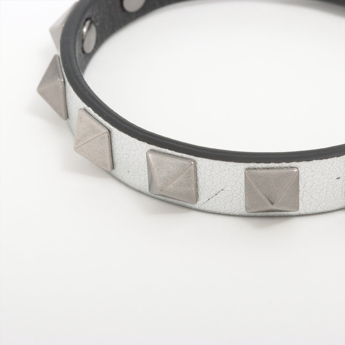 Valentino Garavani Bracelet Leather Silver