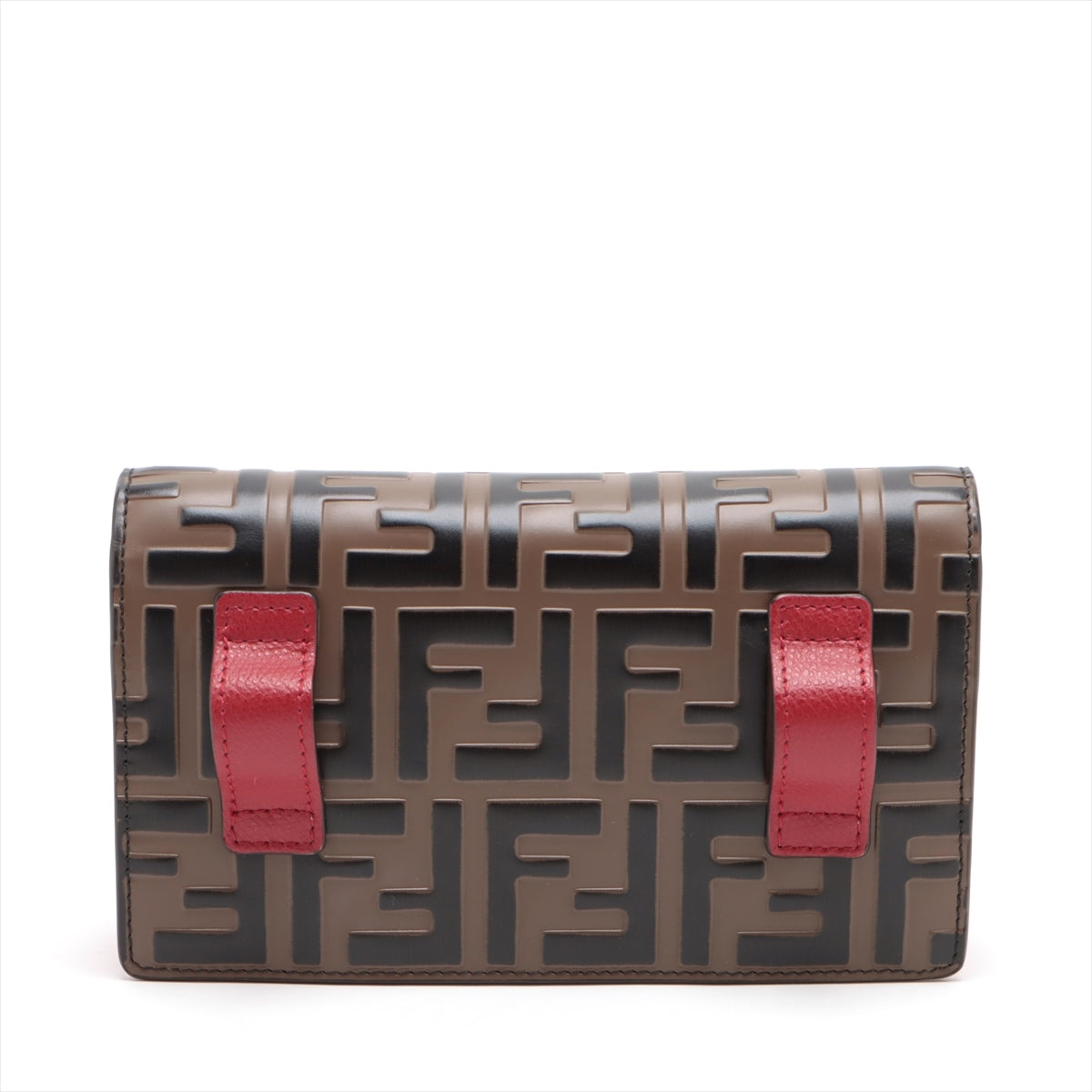 Fendi F.I.S. ZUCCa PVC & leather 2 Way Shoulder Bag Red 8BM005