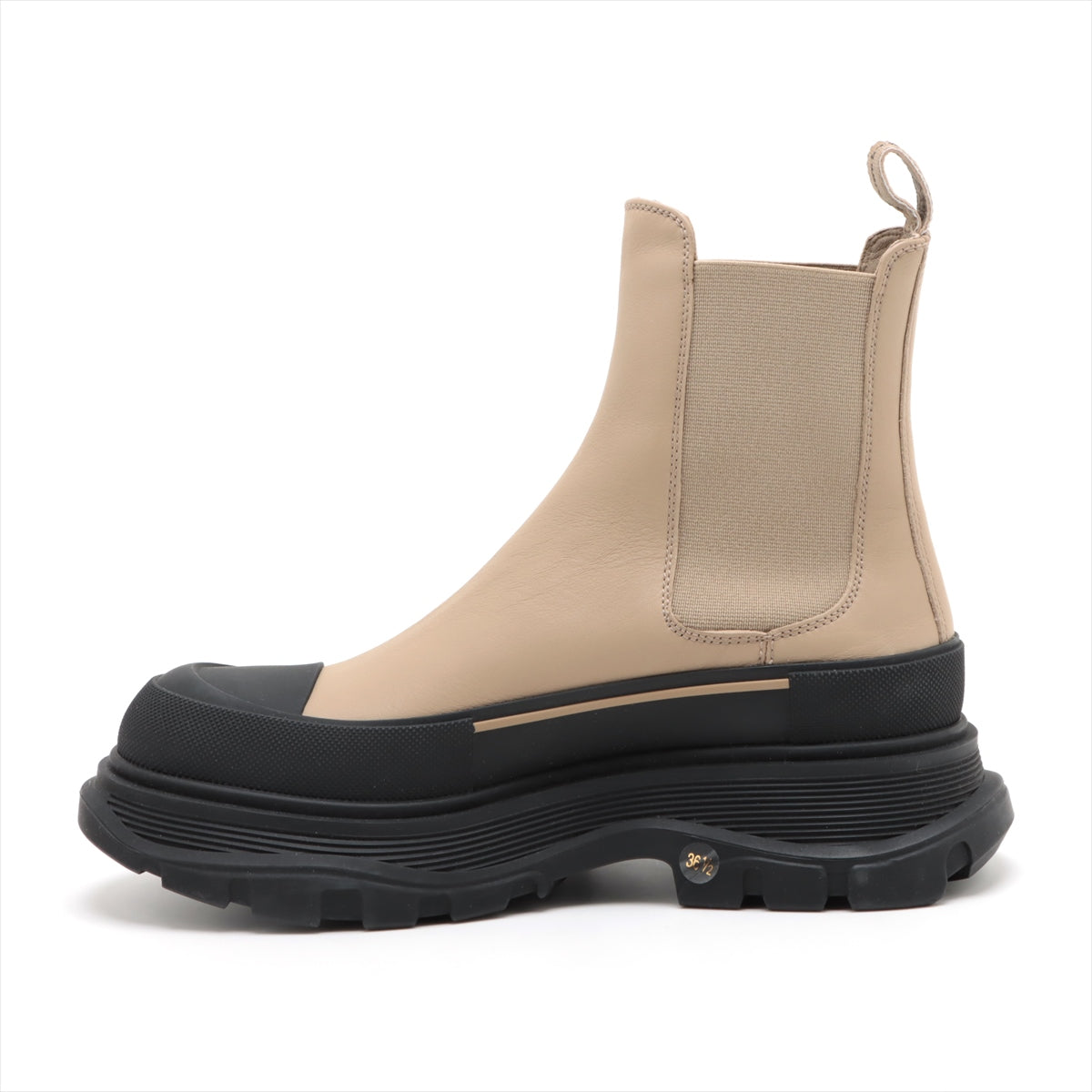 Alexander McQueen Leather Side Gore Boots 36 1/2 Ladies' Beige 635714 TREAD