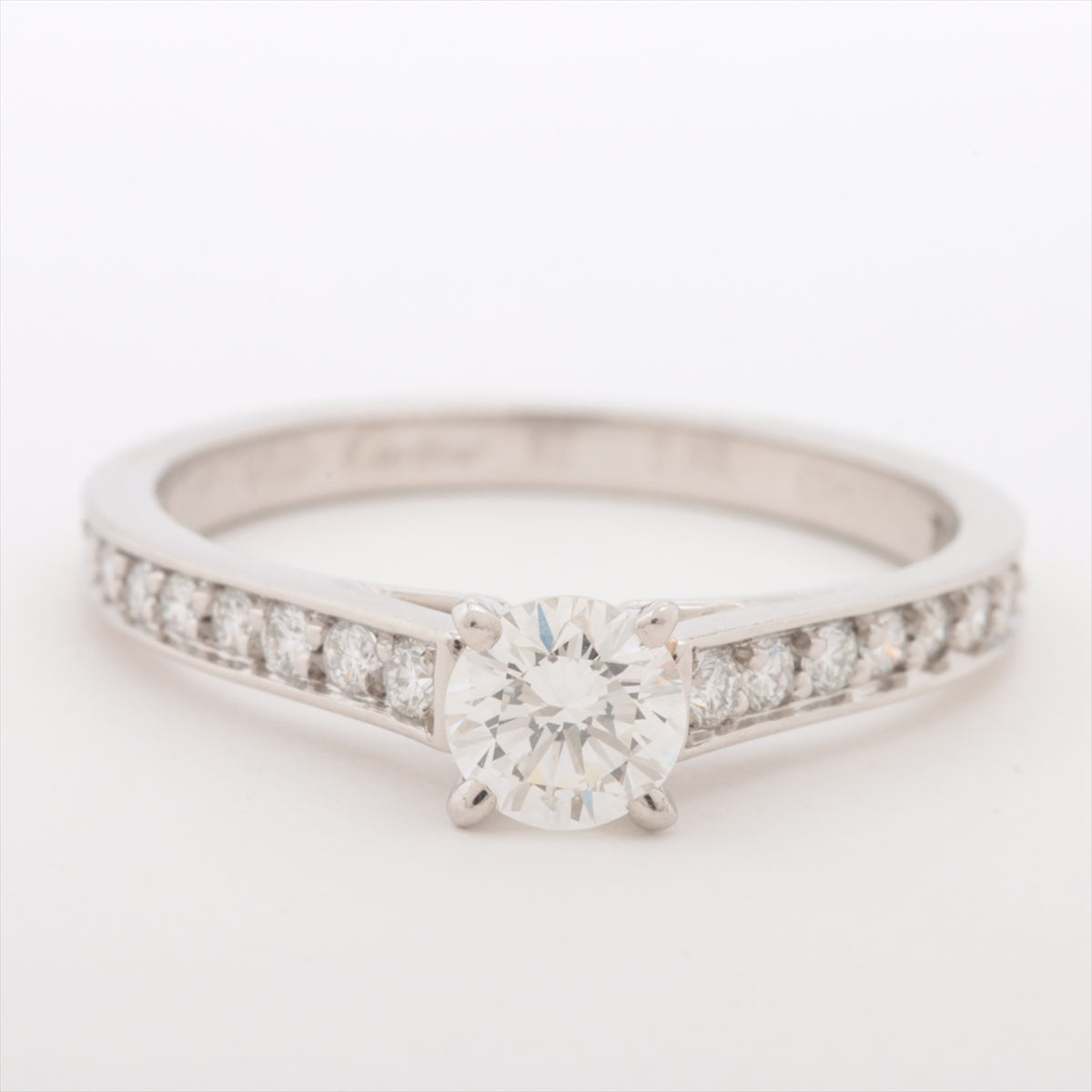 Cartier Solitaire 1895 Heart Eternity diamond Ring Pt950 3.0g 0.36