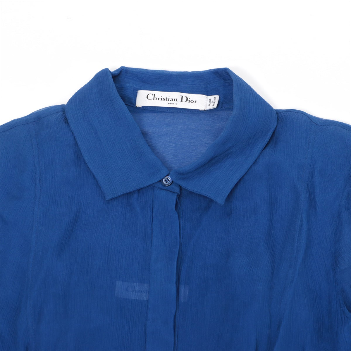 Christian Dior Silk Shirt dress I40 Ladies' Blue  8E21905A1603 BEE embroidery