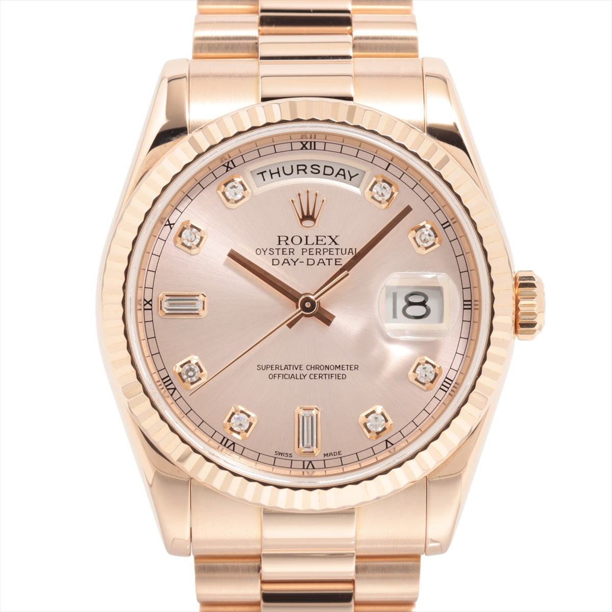 Rolex Day Date 118235A PG AT Pink-Face Extra Link 2