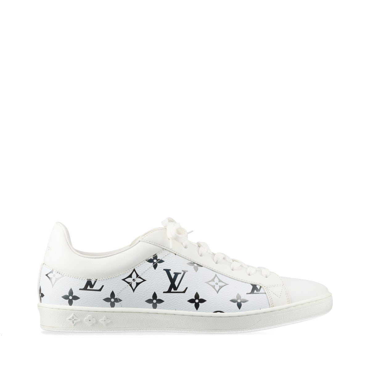 Louis Vuitton Luxembourg line 20 years Leather Sneakers 8 Men's Black × White MS1210 Monogram Aurora color