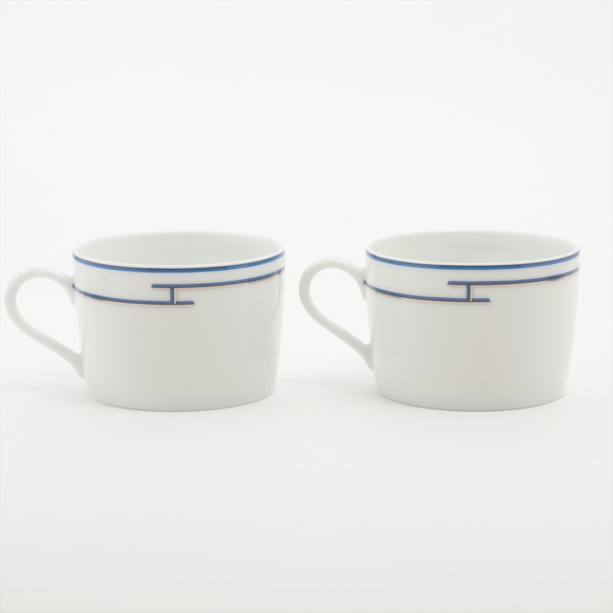 Hermès Rhythm cup and saucer Ceramic Blue x white 2 guests pair set