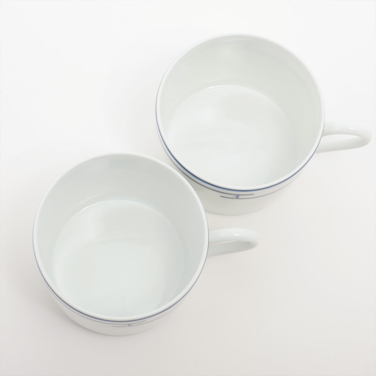 Hermès Rhythm cup and saucer Ceramic Blue x white 2 guests pair set