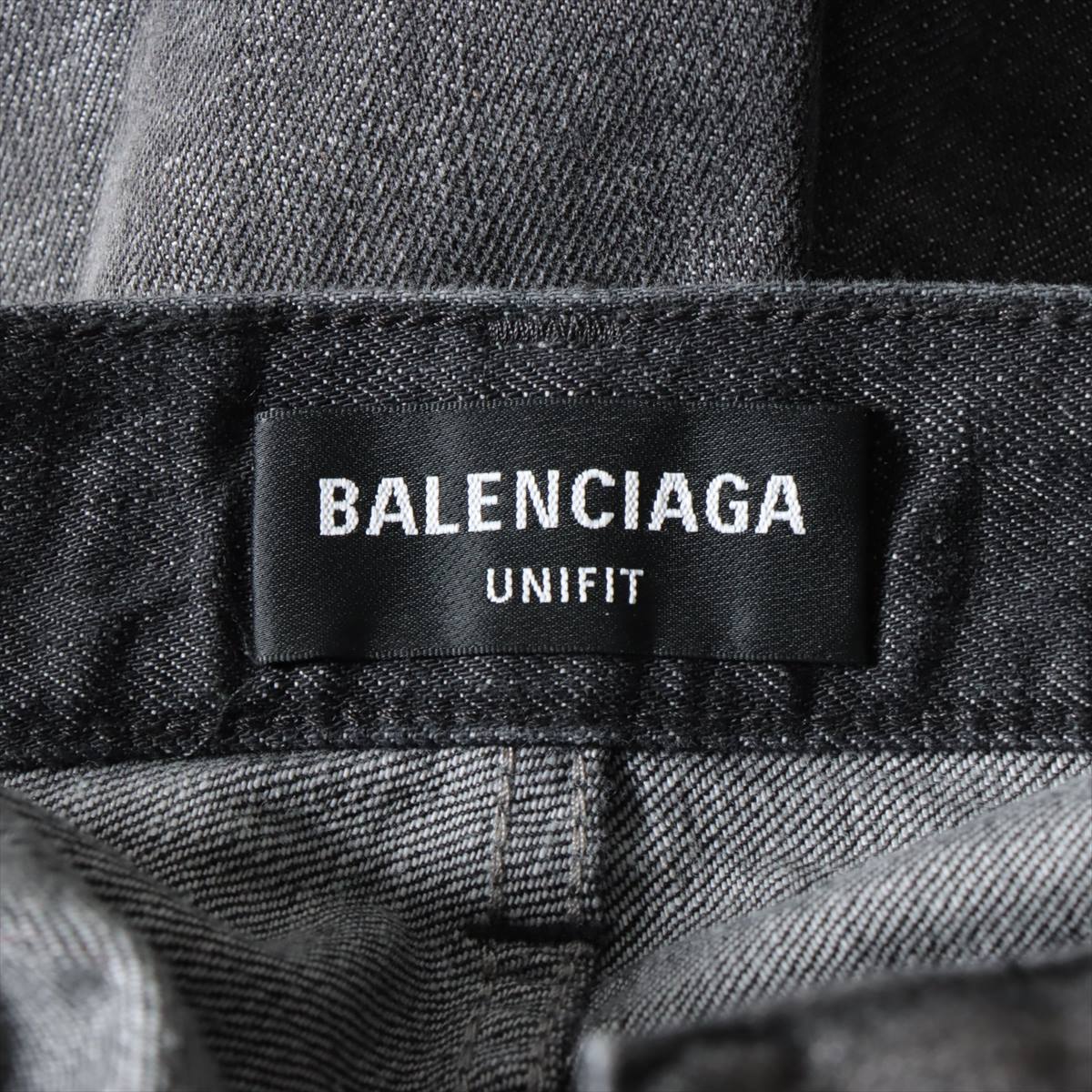 Balenciaga 21 years Cotton & Polyester Denim Pants XS Men's Black  697833 Destroy processing super large buggy