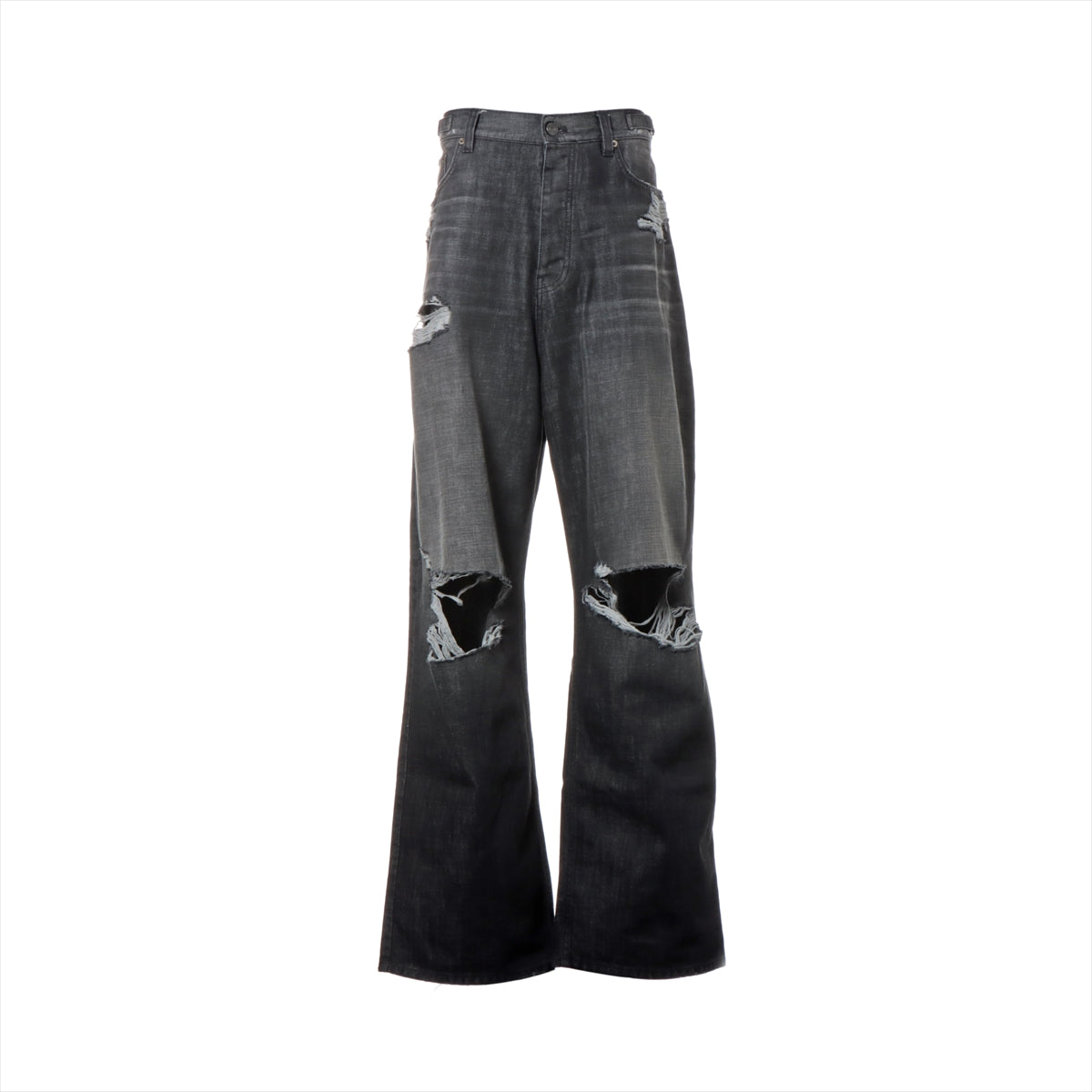Balenciaga 21 years Cotton & Polyester Denim Pants XS Men's Black  697833 Destroy processing super large buggy