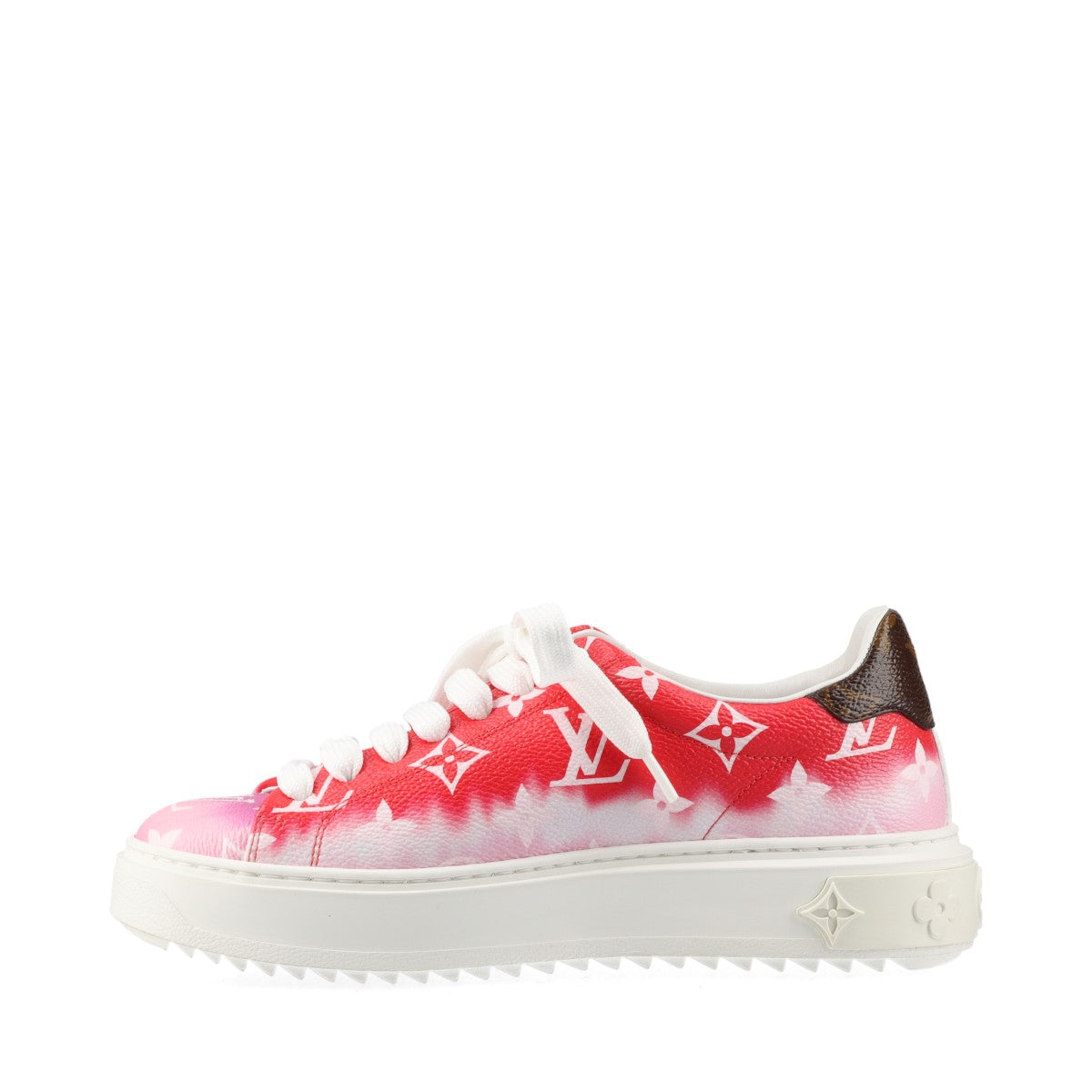 Louis Vuitton Timeout line 19-year PVC & leather Sneakers 35 Ladies' Red x white CL1119 Monogram