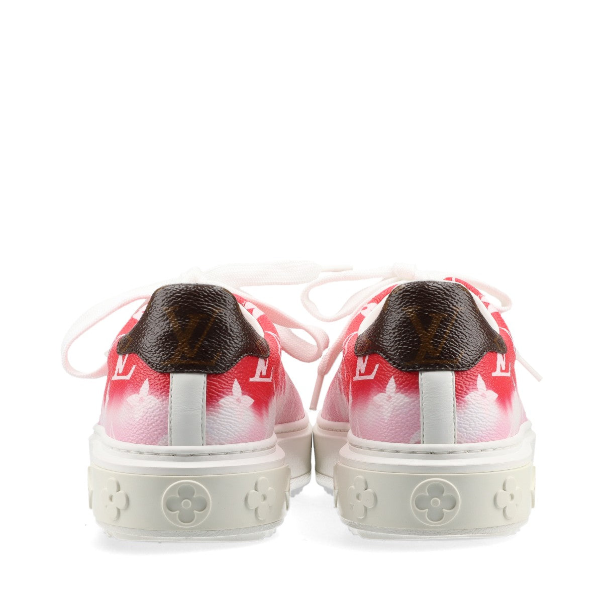 Louis Vuitton Timeout line 19-year PVC & leather Sneakers 35 Ladies' Red x white CL1119 Monogram