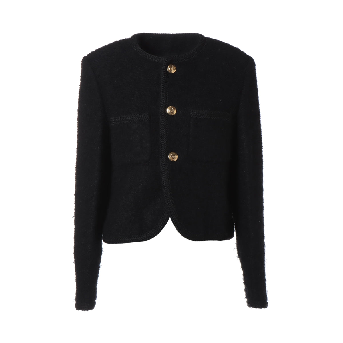 CELINE Wool & Mohair Collarless jacket 40 Ladies' Black  2V00C333J Bouclate Ead