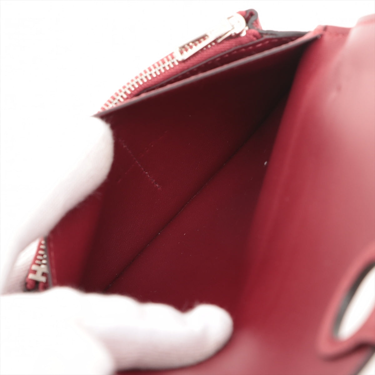 Hermès Dragon Compact Togo Wallet Rouge grenat Silver Metal fittings U: 2022
