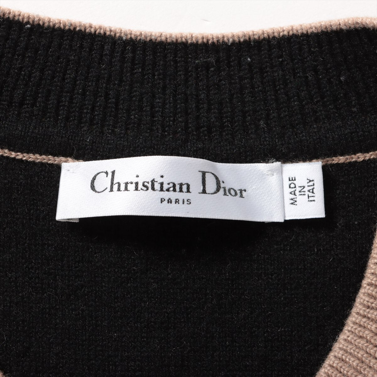 Christian Dior J'ADIOR Cashmere x nylon Knit I40 Ladies' Black x Beige  924S55AM009
