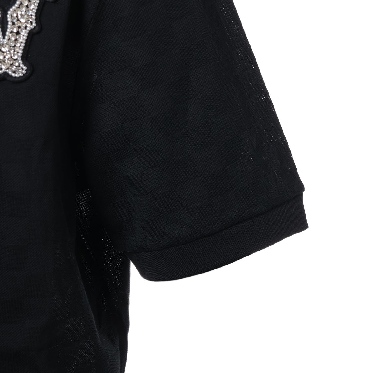 Louis Vuitton 24SS Cotton Polo shirt XL Men's Black  RM241 1AFJEN COTTON PIQUE POLO WITH EMBROIDED LV PATCH