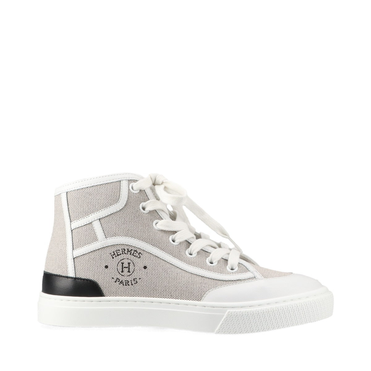 Hermès Get it up Canvas & leather High-top Sneakers EU35 Ladies' White x brown There is a bag
