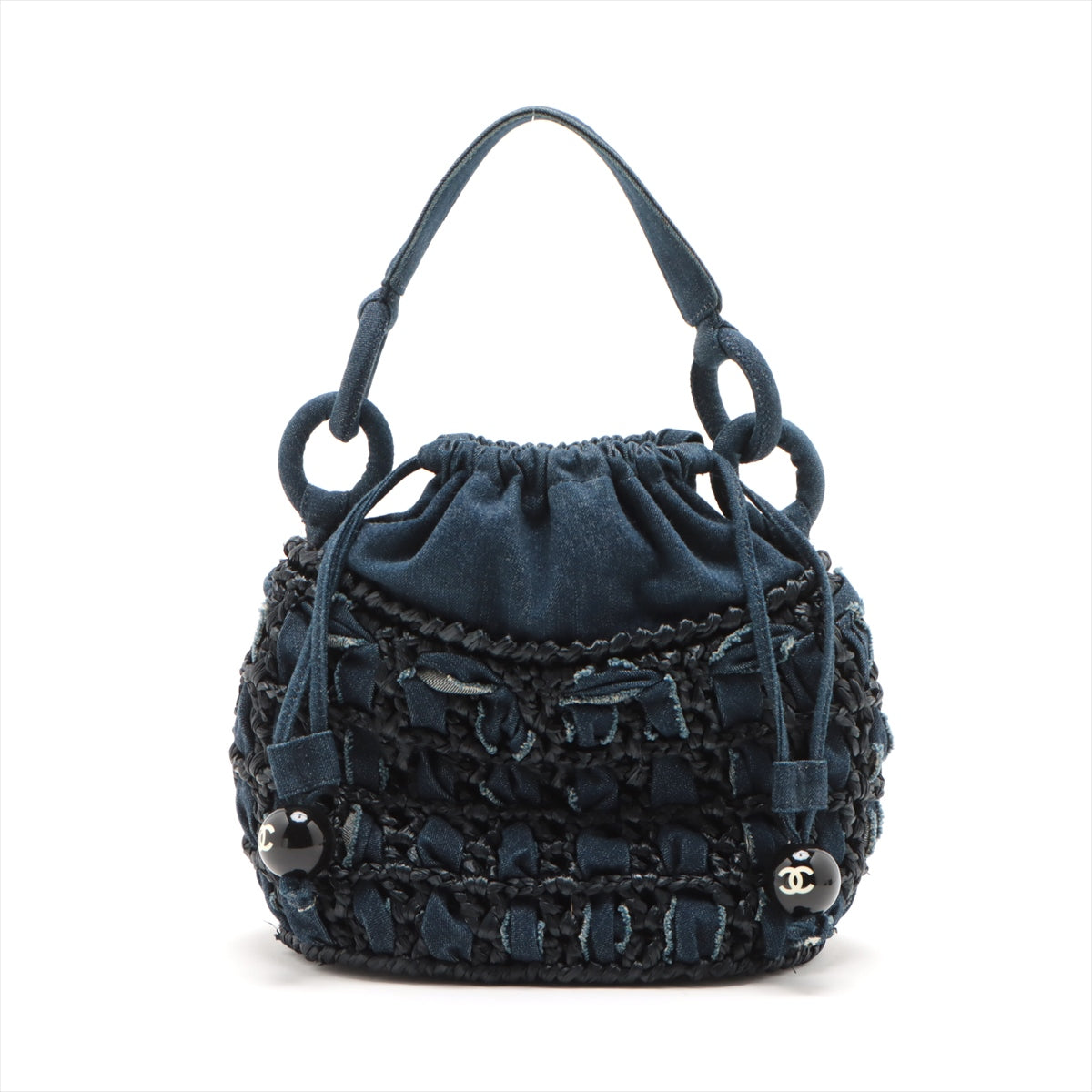 Chanel Coco Mark Denim Hand bag Purse Blue 10XXXXXX