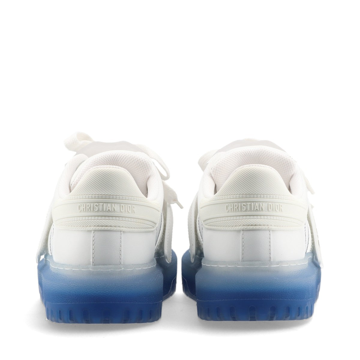 Christian Dior DIOR-ID Leather × Rubber Sneakers 36.5 Ladies' Blue x white Replaceable cord There is a storage bag