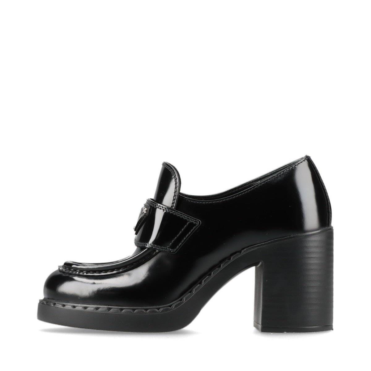 Prada Chocolate Leather Loafer EU35 Ladies' Black 1D246 Triangle logo box There is a bag