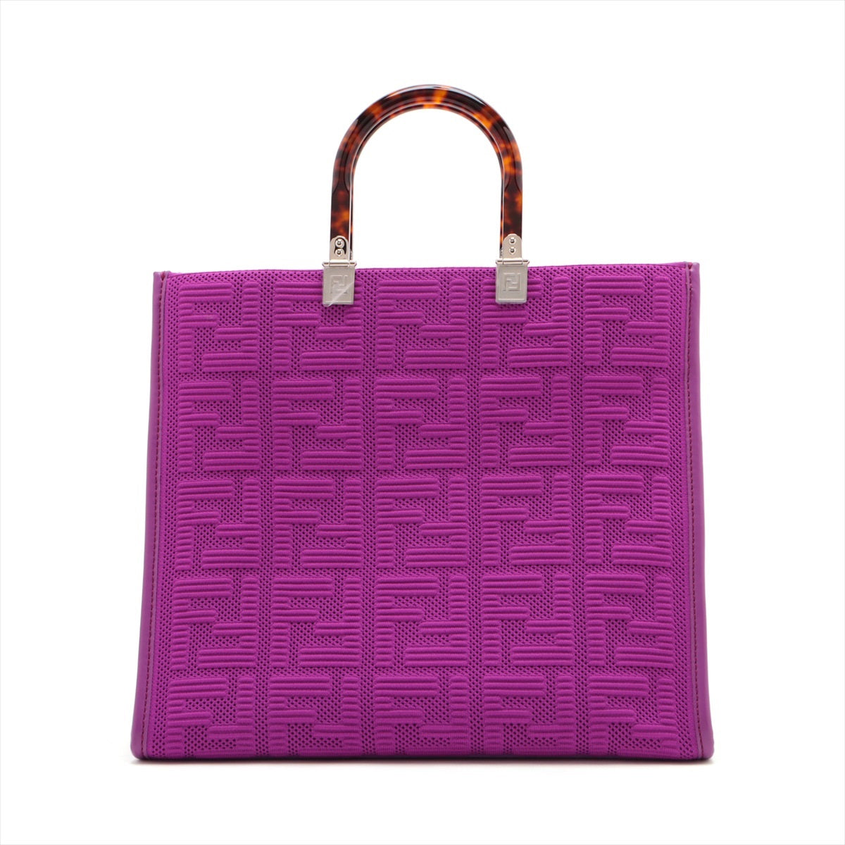 Fendi Sunshine Medium Canvas & Leather Tote Bag Purple 8BH386
