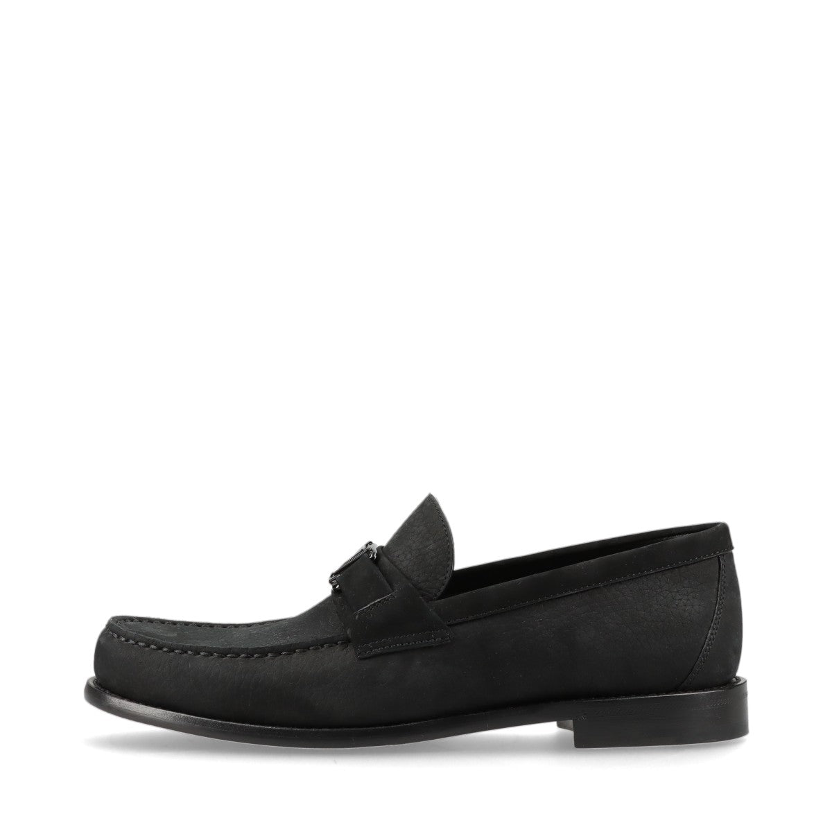 Louis Vuitton Major line 23 years Nubuck leather Loafer UK6 1/2 Men's Black FA0243 LV Logo box There is a bag