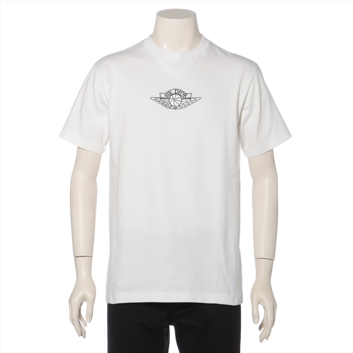 Dior x Nike Air Cotton T-shirt XS Men's White  033J625B0554 embroidery