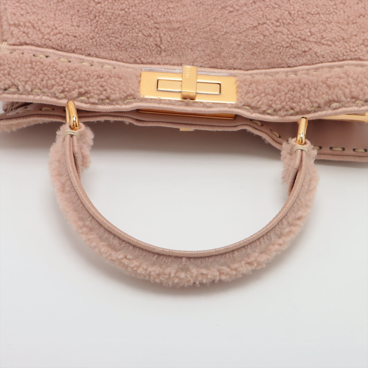 Fendi Peek-a-boo ICU Co., Ltd. Medium Mouton 2 Way Handbag Pink 8BN321